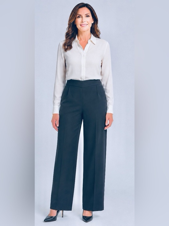 Conrad C Collection Pants - Conrad C High-Rise Lined Wide-Leg Trouser-Navy